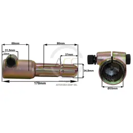 ADAPTOR CARDAN Z21 INTERIOR LA Z6 EXTERIOR 170MM PC PC29124