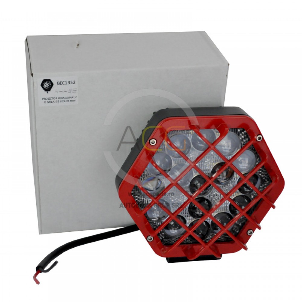 PROIECTOR HEXAGONAL CU GRILAJ 16 LEDURI 48W