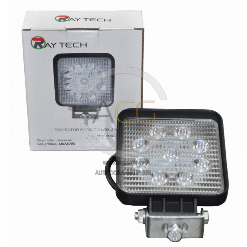 PROIECTOR PATRAT 9 LED 35MM 27W HR-C-020