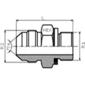  Fiting UNF 7/8 74/0 filet UNF, etansare pe con 74° si etansare pe saiba