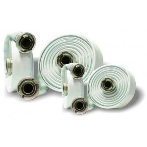 Furtun apa pompieri/irigatii PVC panzat 2 toli (50.8mm) cu racord de aluminiu, distanta dintre came 67mm, lungime 20m, grosime furtun 1,7mm, presiune de lucru 6 Bar Breckner Germany