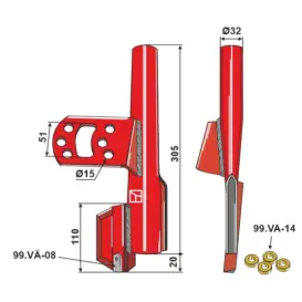 BRAZDAR SEMANATOARE STANGA 99.VA-02L / 432116 / 306530 305*32 MM VADERSTAD Cod produs: IH10219